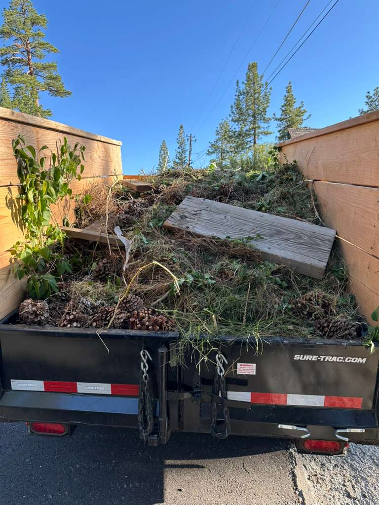 Yard waste and debris hauled away
